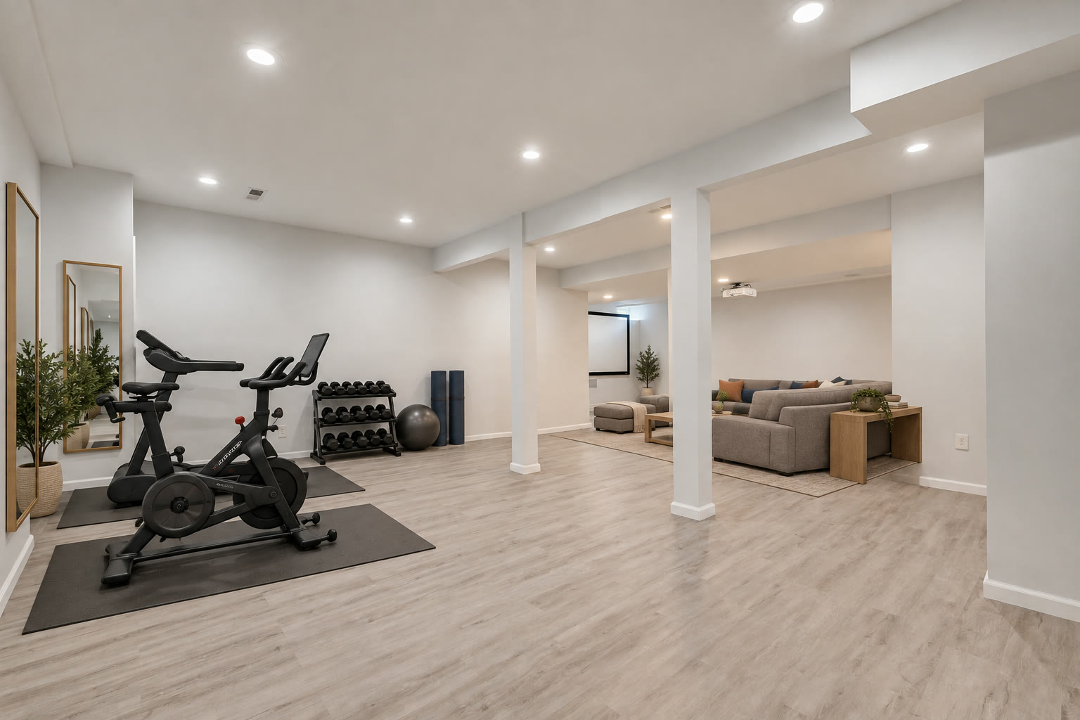 Lower level gym